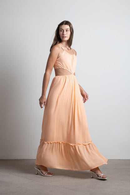 Tobi Sherbert Summer Cutout Tiered Maxi Dress