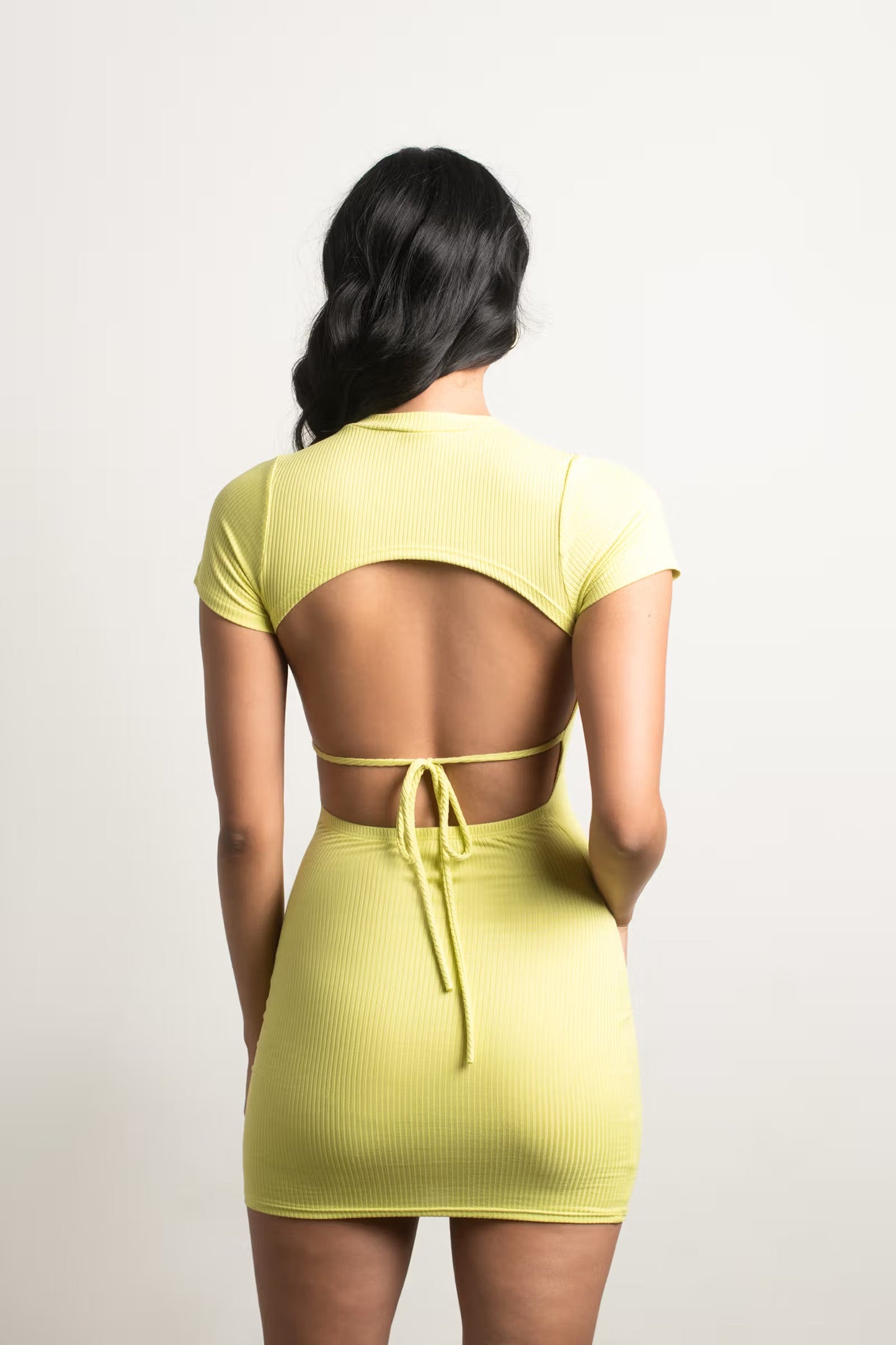 Tobi City Scene Ribbed Open Back Mini Dress x2