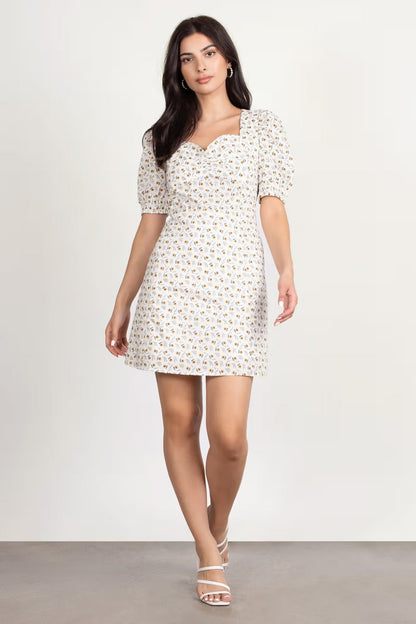 Tobi Kylaa Puff Sleeve Skater Mini Dress