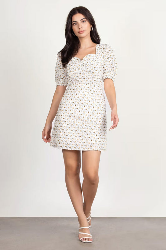 Tobi Kylaa Puff Sleeve Skater Mini Dress