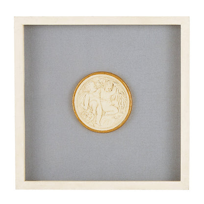Ballard Designs Valenti Framed Intaglio Art - Gray Blue