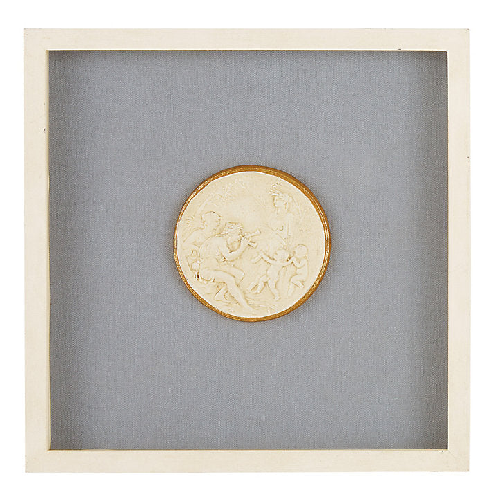 Ballard Designs Valenti Framed Intaglio Art - Gray Blue
