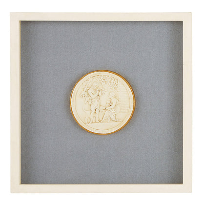 Ballard Designs Valenti Framed Intaglio Art - Gray Blue