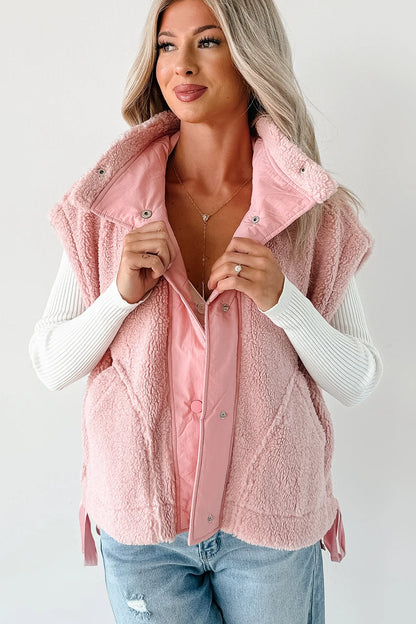NanaMacs Dream Ahead Fleece Side Tie Vest (Pink)