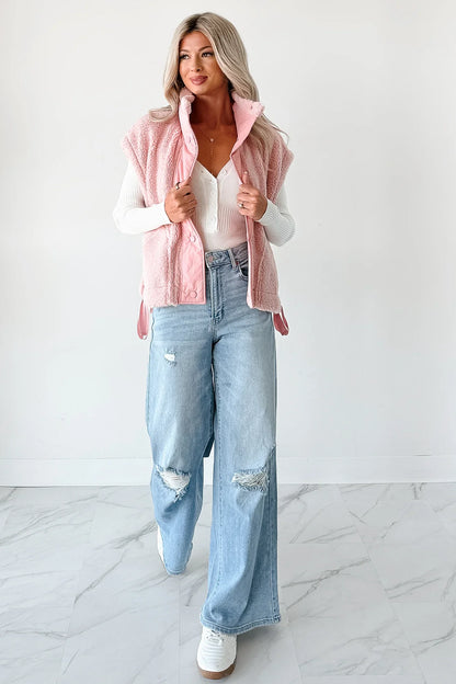 NanaMacs Dream Ahead Fleece Side Tie Vest (Pink)