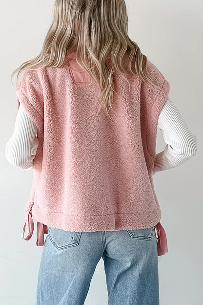 NanaMacs Dream Ahead Fleece Side Tie Vest (Pink)
