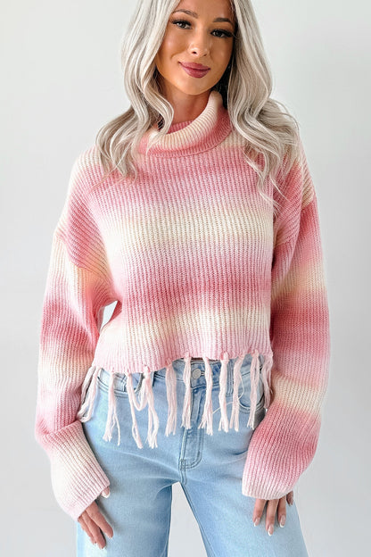 NanaMacs Life In Color Ombre Stripe Tassel Sweater (Pastel Peach)