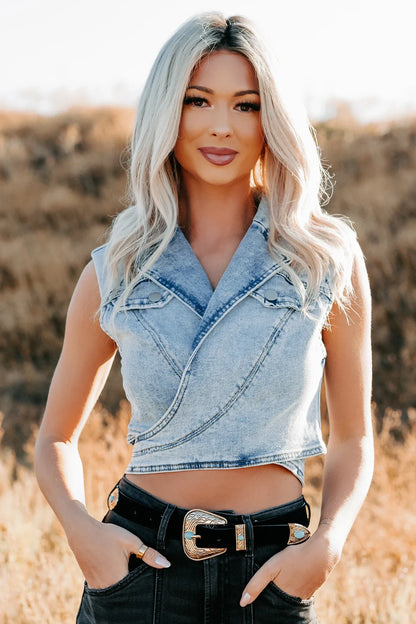 NanaMacs Chasing You Denim Wrap Vest (Light)