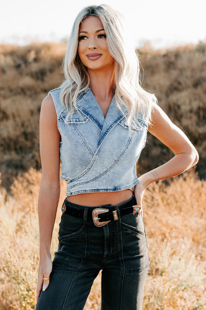 NanaMacs Chasing You Denim Wrap Vest (Light)