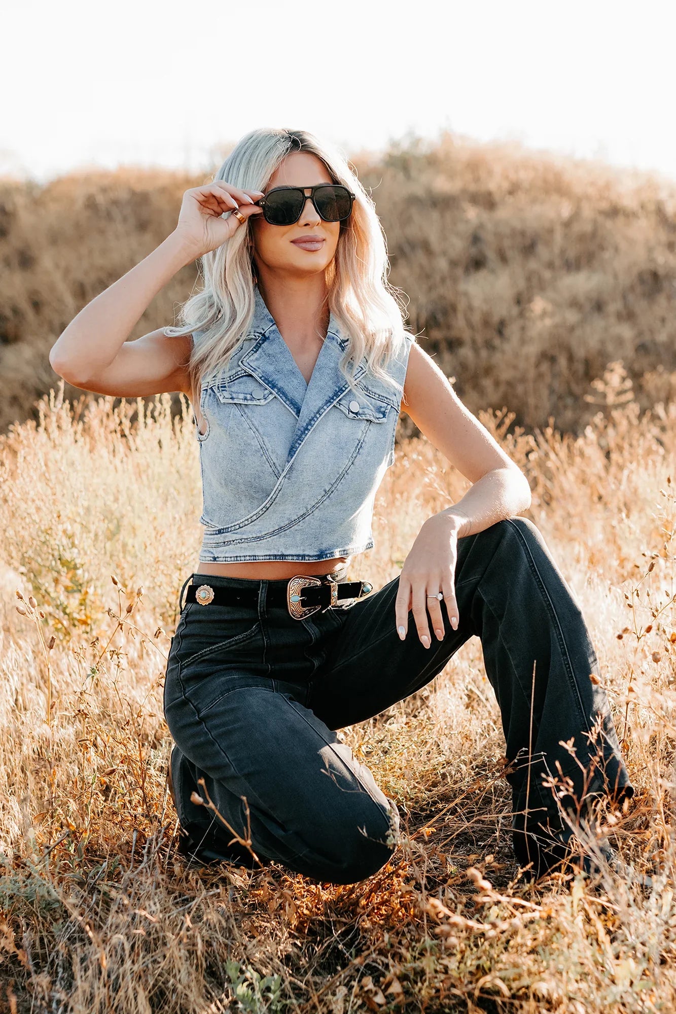 NanaMacs Chasing You Denim Wrap Vest (Light)