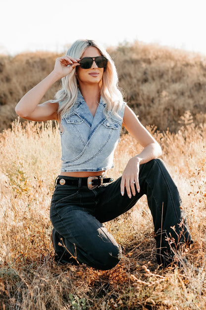 NanaMacs Chasing You Denim Wrap Vest (Light)