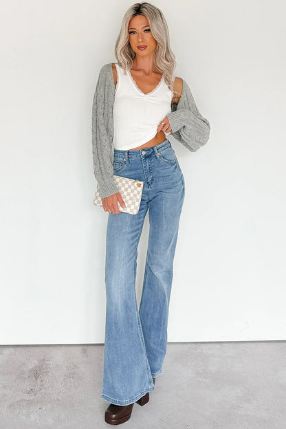 NanaMacs Bed Of Roses Ribbed Lace Trim Tank Top (White)