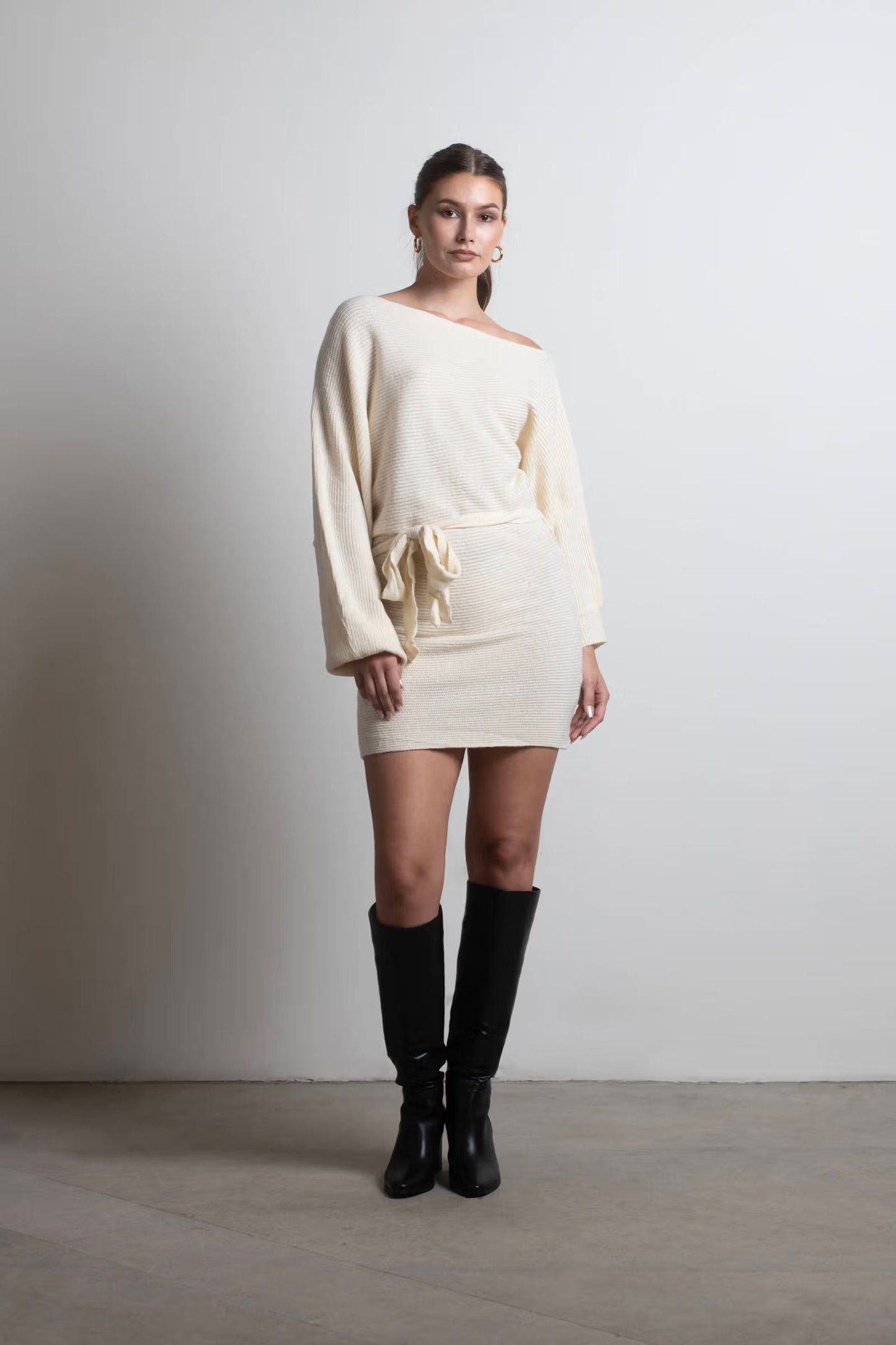 Tobi Arabelle Off The Shoulder Sweater Mini Dress