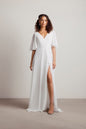 Tobi Come Closer To Me Butterfly Sleeve High Slit Maxi Dress