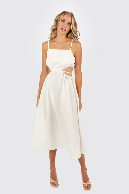 Tobi Kylee Square Neck Cutout Midi Dress