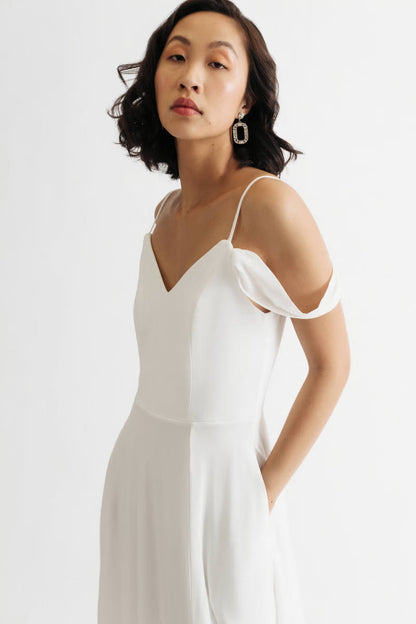 Tobi Nelli Cold Shoulder High Slit Maxi Dress