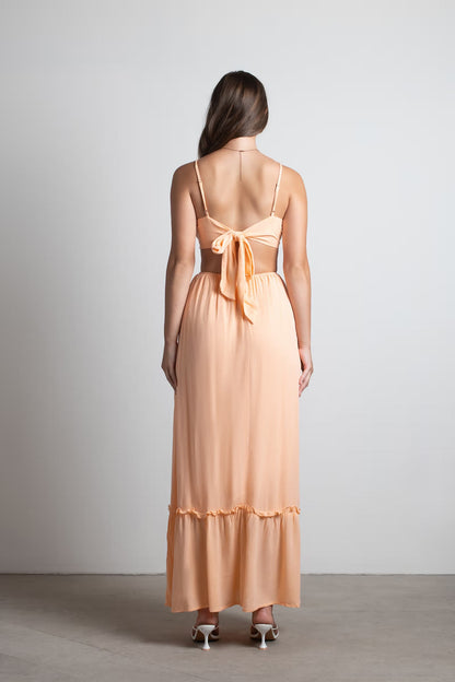 Tobi Sherbert Summer Cutout Tiered Maxi Dress