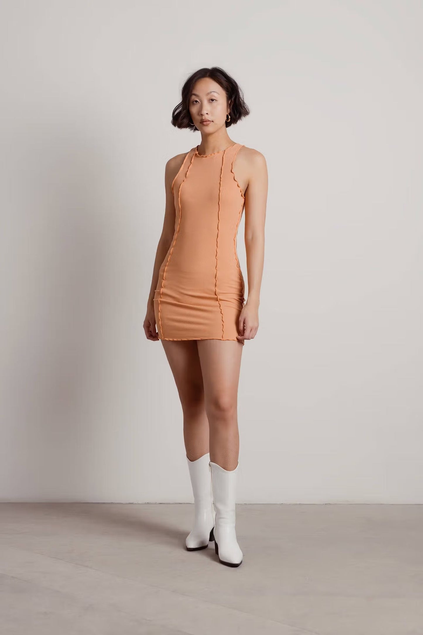 Tobi Saturn Exposed Stitch Bodycon Mini Dress x2
