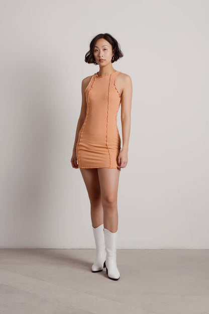 Tobi Saturn Exposed Stitch Bodycon Mini Dress x2
