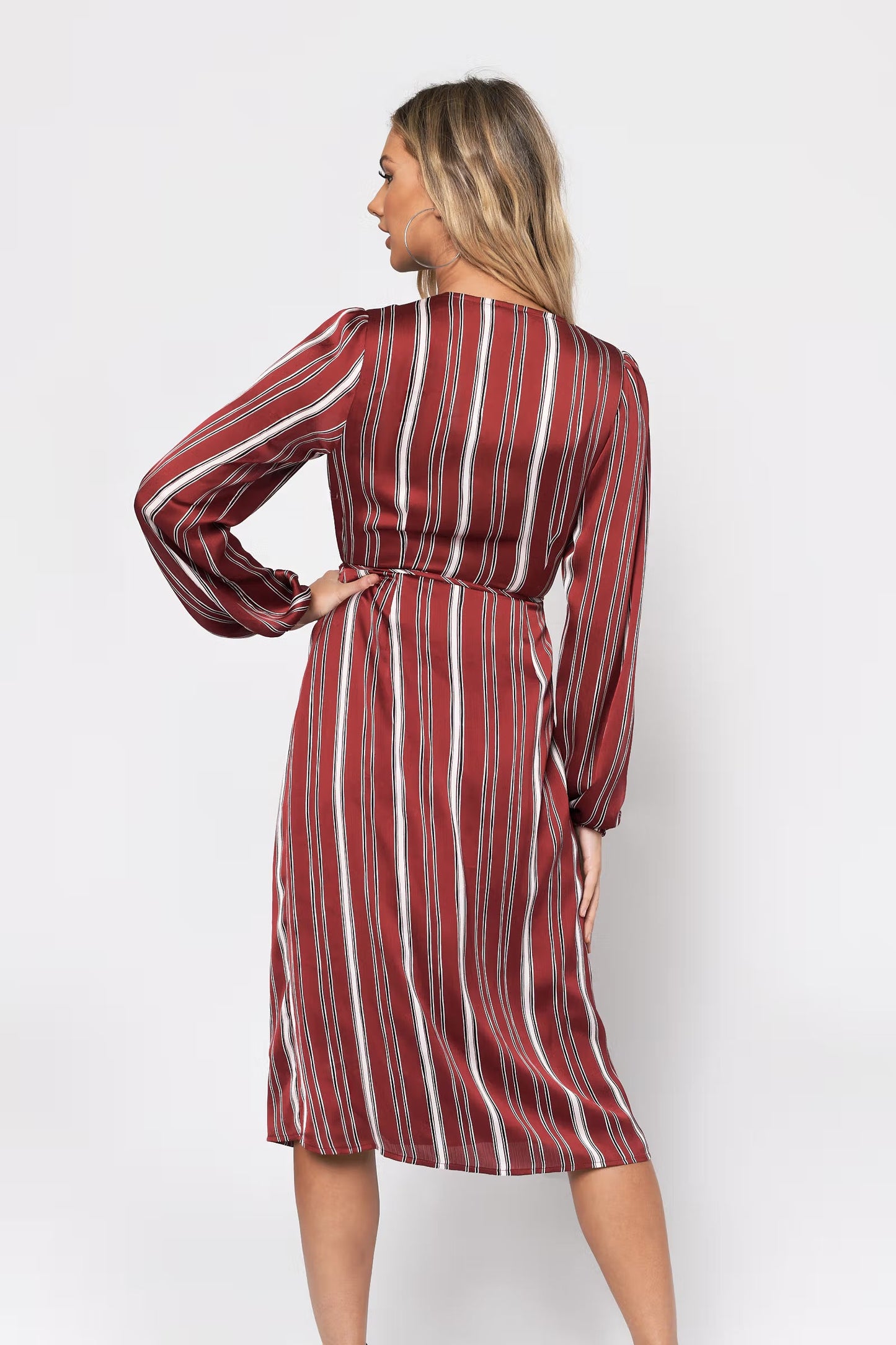 Tobi Don't Leave Plunging Wrap Midi Dress x2