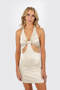 Tobi Zuki Satin Cutout Mini Dress