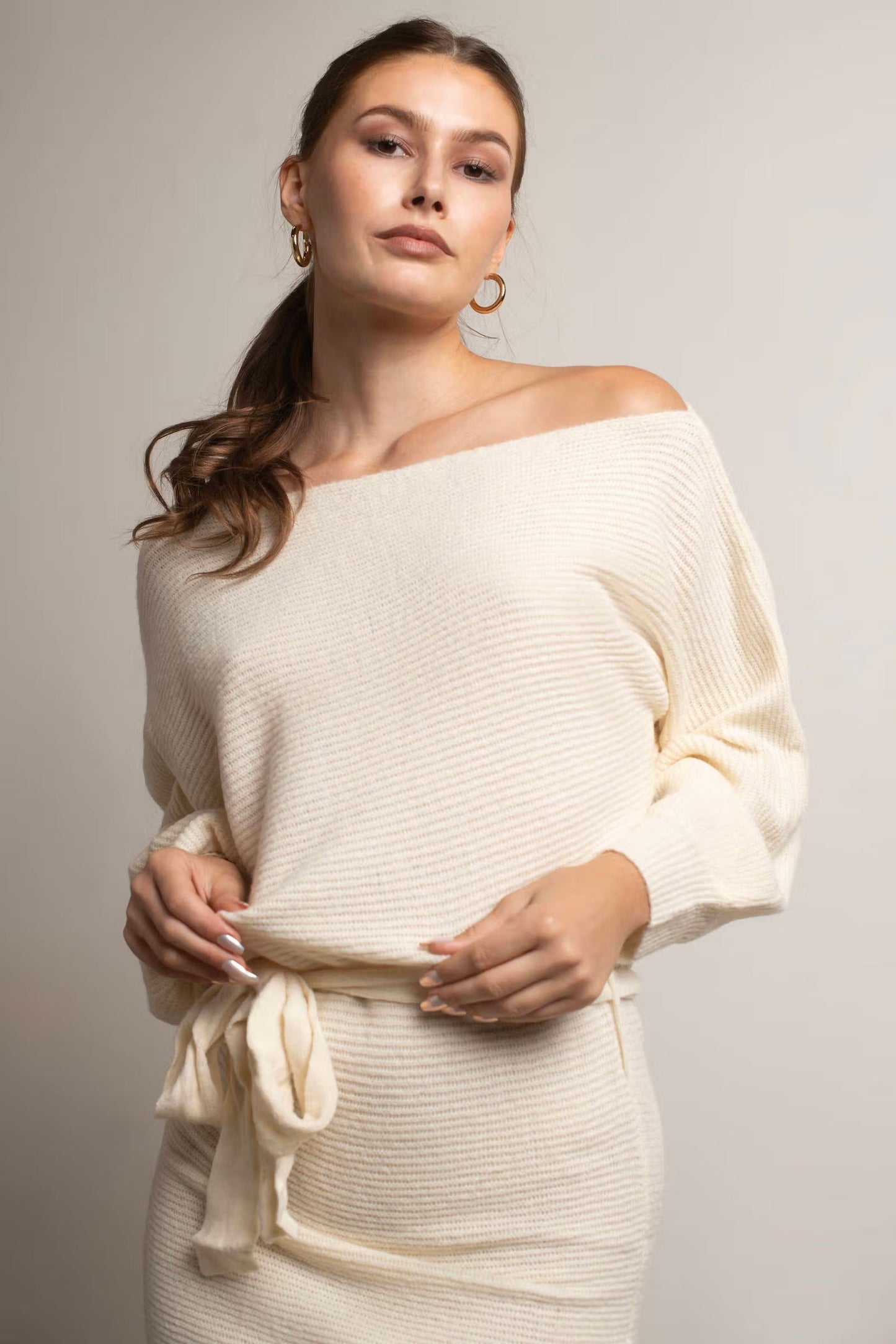 Tobi Arabelle Off The Shoulder Sweater Mini Dress