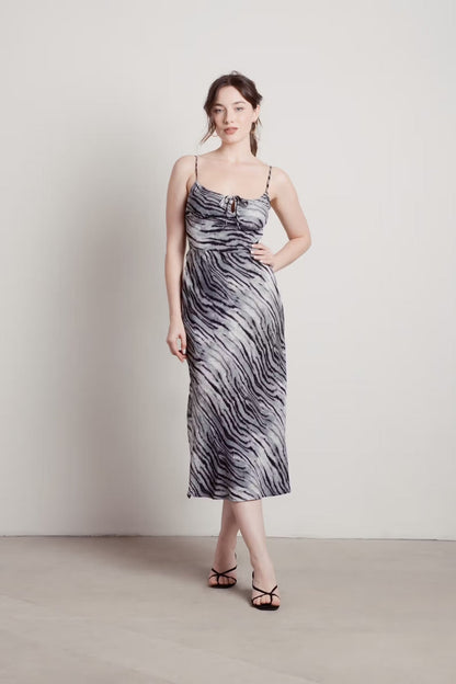 Tobi Rima Tiger Print Cami Midi Dress x2