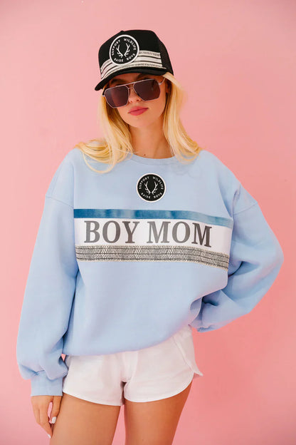 Judith March BOY MOM RIBBON BLUE PULLOVER