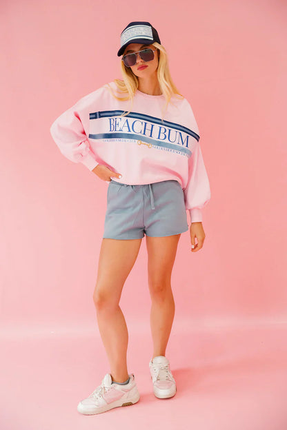 Judith March BEACH BUM PINK PULLOVER