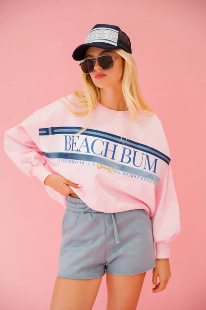 Judith March BEACH BUM PINK PULLOVER