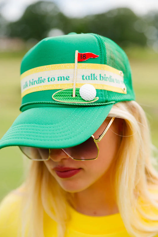 Judith March TALK BIRDIE TO ME GREEN TRUCKER HAT