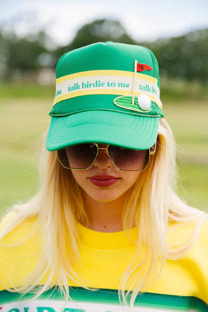 Judith March TALK BIRDIE TO ME GREEN TRUCKER HAT