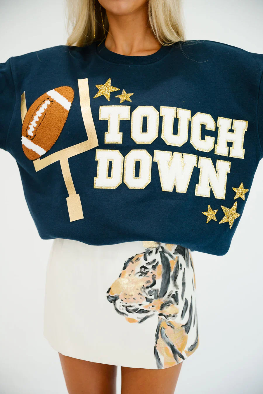 Judith March TOUCHDOWN NAVY PULLOVER