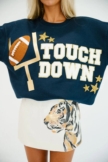 Judith March TOUCHDOWN NAVY PULLOVER