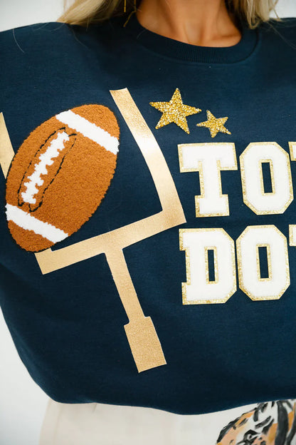 Judith March TOUCHDOWN NAVY PULLOVER