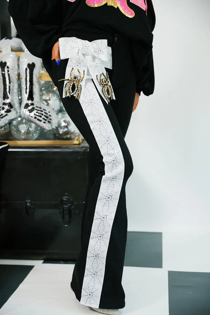 Judith March SPOOKY SPIDER BOW BLACK FLARES