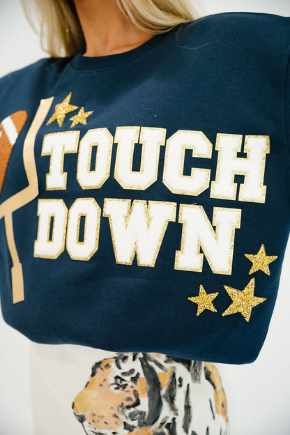 Judith March TOUCHDOWN NAVY PULLOVER