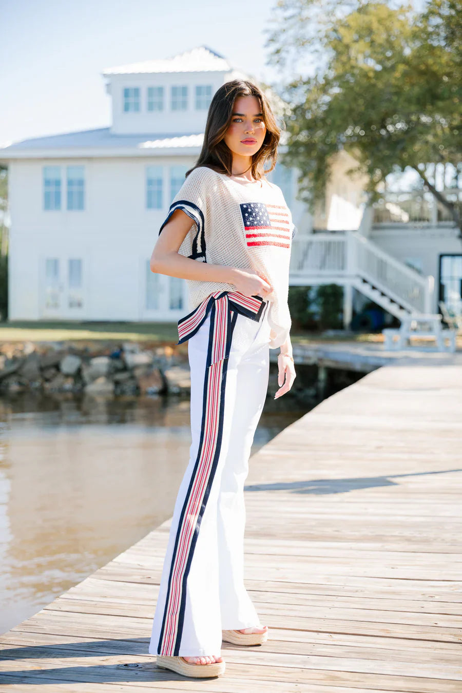 Judith March USA STRIPED BOW FLARES