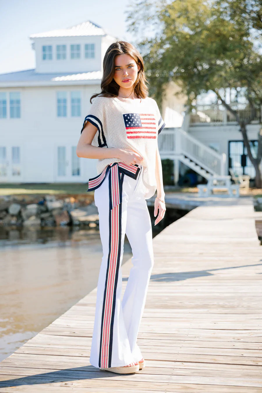 Judith March USA STRIPED BOW FLARES