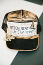 Judith March WITCH WAY TO THE WINE TRUCKER HAT