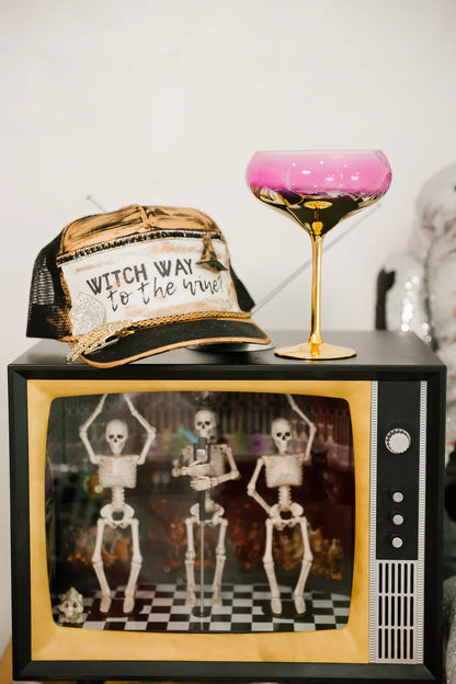 Judith March WITCH WAY TO THE WINE TRUCKER HAT