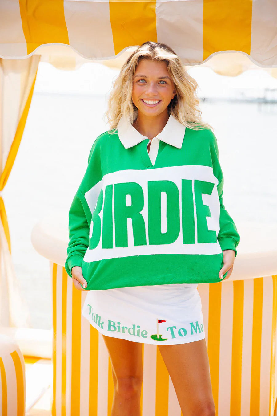 Judith March BIRDIE GREEN CREW NECK