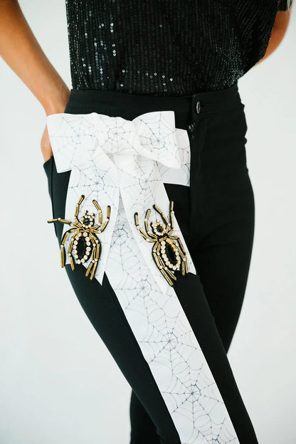 Judith March SPOOKY SPIDER BOW BLACK FLARES