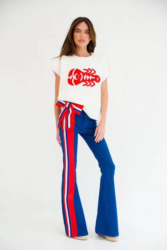 Judith March COASTAL BOW STRIPED BLUE FLARES