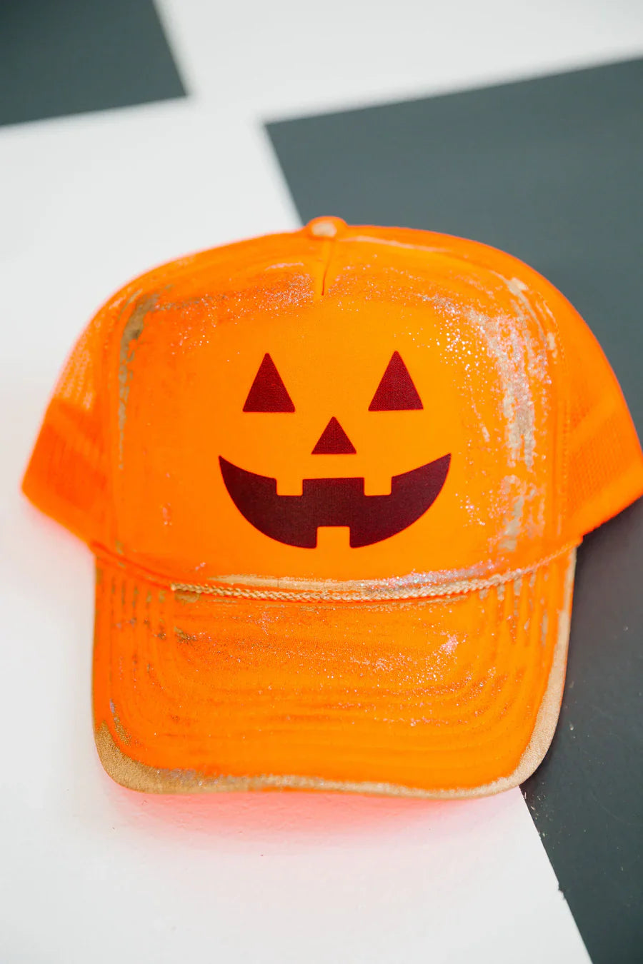 Judith March JACK O' LANTERN ORANGE TRUCKER HAT
