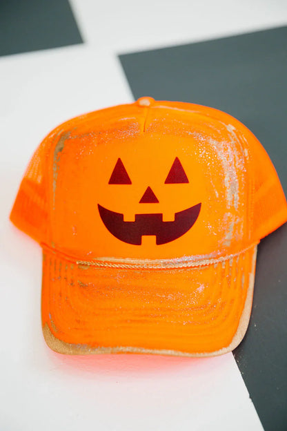 Judith March JACK O' LANTERN ORANGE TRUCKER HAT