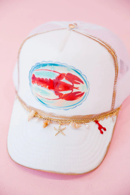 Judith March LOBSTER CHARMS TRUCKER HAT