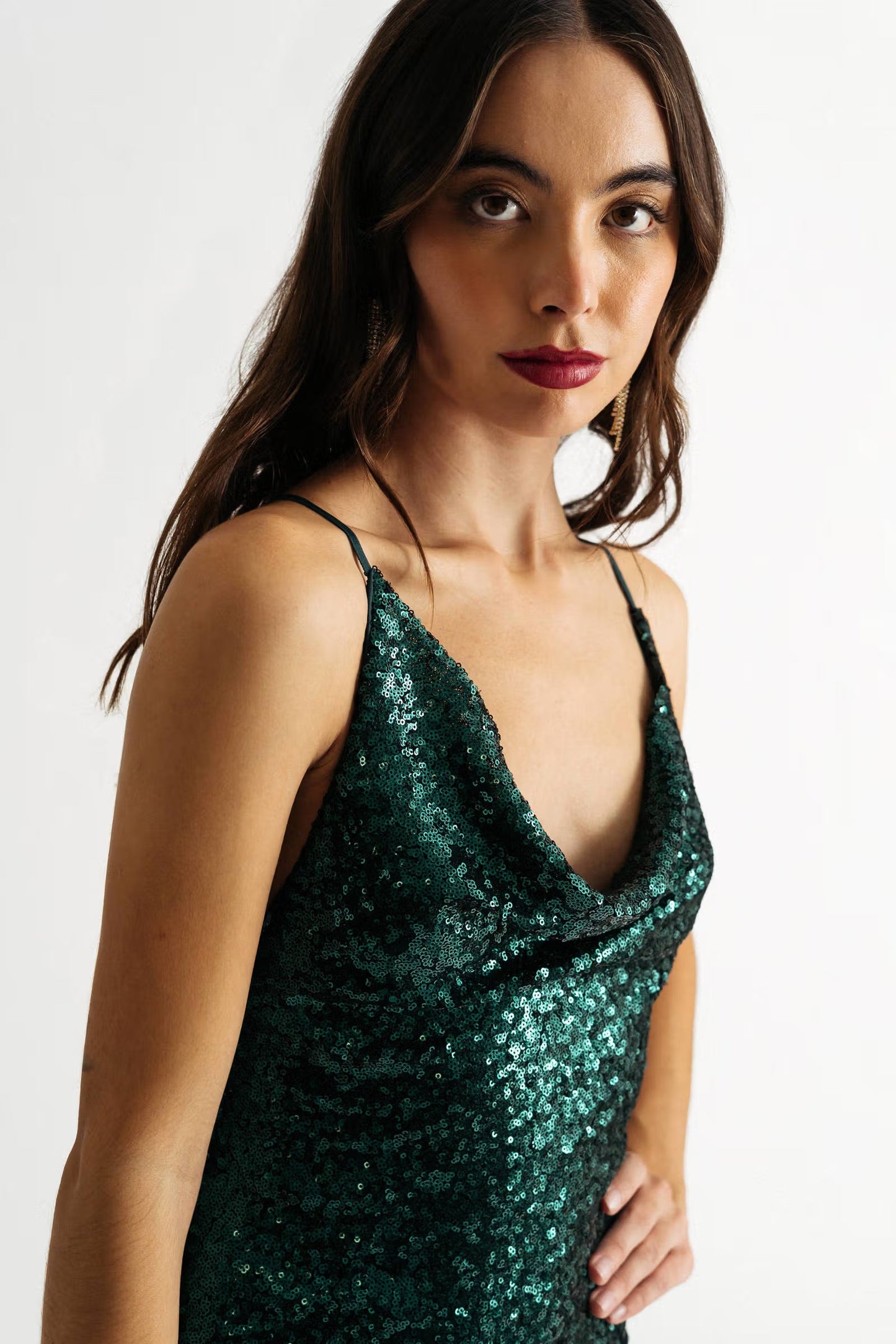 Tobi Tiny Secret Sequin Cross Back Mini Dress x2