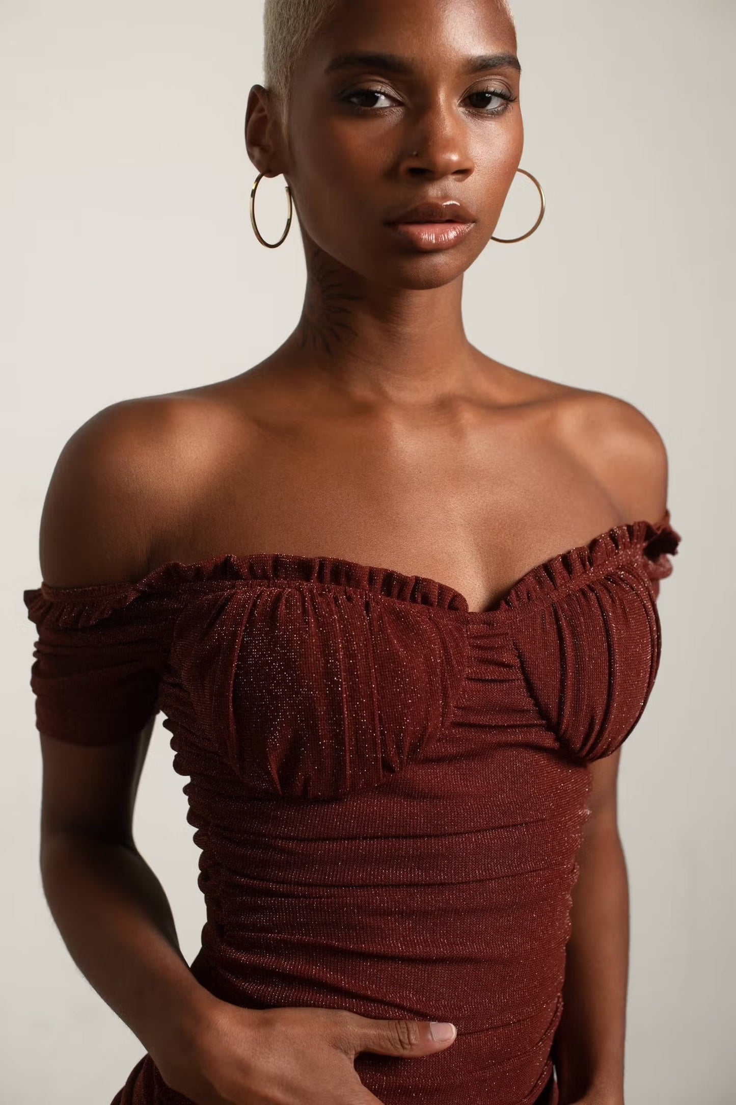 Tobi Stay Around Metallic Bustier Mini Dress x2