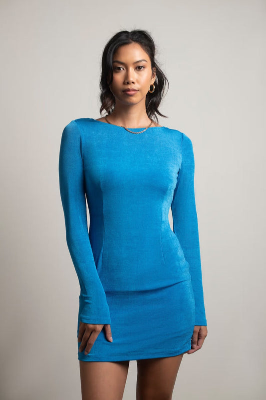 Tobi Love The Idea Long Sleeve Open Back Mini Dress x2